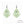 vue paire de boucles d'oreilles en entier. Modèle : arabesque, couleur : amande, vert pastel, avec option strass cristal amovible et riveté. Attache dormeuse en acier inoxydable. Style orientale, celtique, ajouré, tribal, motif. Ladygum, marque française, bijoux fantaisies en silicone. Légères, souples, pendantes, longues, minimisant les allergies. Cadeau original.