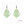 vue paire de boucles d'oreilles en entier. Modèle : arabesque, couleur : amande, vert pastel. Attache dormeuse en acier inoxydable. Style orientale, celtique, ajouré, tribal, motif. Ladygum, marque française, bijoux fantaisies en silicone. Légères, souples, pendantes, longues, minimisant les allergies. Cadeau original.