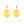 vue paire de boucles d'oreilles en entier. Modèle : arabesque, couleur : citron, jaune vif, poussin. Attache dormeuse en acier inoxydable. Style orientale, celtique, ajouré, tribal, motif. Ladygum, marque française, bijoux fantaisies en silicone. Légères, souples, pendantes, longues, minimisant les allergies. Cadeau original.