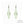 vue paire de boucles d'oreilles graphique, couleur : amande, vert pastel, avec option strass cristal amovible et riveté. Attache dormeuse en acier inxoydable. Ladygum, marque française, bijoux fantaisies en silicone. Style : longues, pendantes, contemporaines, géométrique, losange, ajouré. Cadeau original.