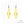 vue paire de boucles d'oreilles graphique, couleur : citron, jaune vif, poussin, avec option strass cristal amovible et riveté. Attache dormeuse en acier inxoydable. Ladygum, marque française, bijoux fantaisies en silicone. Style : longues, pendantes, contemporaines, géométrique, losange, ajouré. Cadeau original.