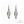 vue paire de boucles d'oreilles graphique, couleur : kaki, vert militaire, army, vert foncé, sapin, avec option strass cristal amovible et riveté. Attache dormeuse en acier inxoydable. Ladygum, marque française, bijoux fantaisies en silicone. Style : longues, pendantes, contemporaines, géométrique, losange, ajouré. Cadeau original.