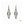 vue paire de boucles d'oreilles graphique, couleur : kaki, vert militaire, army, vert foncé, sapin. Attache dormeuse en acier inxoydable. Ladygum, marque française, bijoux fantaisies en silicone. Style : longues, pendantes, contemporaines, géométrique, losange, ajouré. Cadeau original.