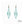 vue paire de boucles d'oreilles graphique, couleur : menthe glaciale, vert, bleu, pastel, vert d'eau. Attache dormeuse en acier inxoydable. Ladygum, marque française, bijoux fantaisies en silicone. Style : longues, pendantes, contemporaines, géométrique, losange, ajouré. Cadeau original.