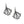 vue à plat, en entier, paire de boucles d'oreilles charleston, couleur noir. Portées par mannequin Dorine Gaudin. Bijoux fantaisies en silicone, marque française, créateurs, designers. Style éventail, art déco, rétro, géométrique, graphique, moderne, contemporain. Attache dormeuse en acier inoxydable. Minimisant les allergies, résistant à l'eau/à la chaleur/à la lumière, souple, léger. Cadeau original.