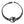 vue collier petite fée, à plat, en entier, fermoir en T, longueur réglable, ajustable. Silicone, noir, ladygum, bijoux fantaisies, marque française, créateurs, designers. Style princesse, girly, étoile, fée, fille. Résistant à l'eau, à la chaleur, souple, léger, minimisant les allergies.