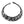 vue collier safari, à plat, en entier, fermoir en T. Noir, silicone, ladygum, marque française, bijoux fantaisies, créateurs, designers. Style tribal, ethnique, jungle, plastron. Léger, souple, réglable, ajustable, minimisant les allergies, waterproof.