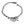 vue collier lotus, à plat, en entier, fermoir en T. Silicone, noir, ladygum, marque française, bijoux fantaisies, créateurs, designers. Style fleur, floral, feuille, zen, minimaliste. Léger, souple, longueur réglable, ajustable, minimisant les allergies, résistant à l'eau, à la chaleur. Modèle lotus.